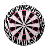 KRWzebra-Schwarzes und rosa Girly Dartboard Dartscheibe (vorne)