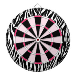KRWzebra-Schwarzes und rosa Girly Dartboard Dartscheibe