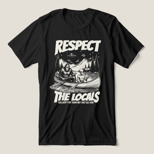 Kryptid Sasquatch Alien Begegnung Tri-Blend Shirt (Design Vorderseite)