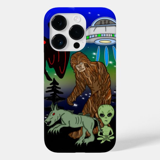 Kryptid, UFO, Big Foot, Chupacabra, Alien Mothman Case-Mate iPhone Hülle (Rückseite)