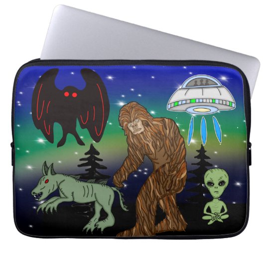 Kryptid, UFO, Big Foot, Chupacabra, Alien Mothman Laptopschutzhülle (Vorderseite)