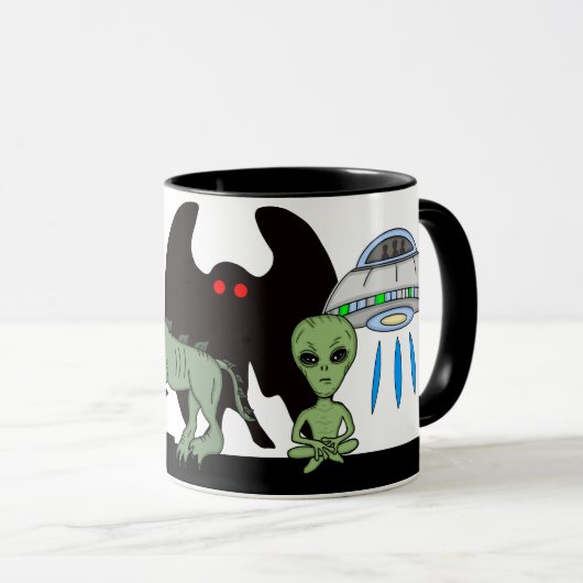 Kryptid, UFO, Big Foot, Chupacabra, Alien Mothman Tasse (VorderseiteRechts)
