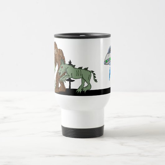 Kryptid, UFO, Big Foot, Chupacabra, Alien Reisebecher (Mittel)