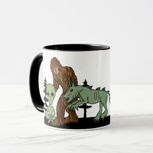 Kryptid, UFO, Big Foot, Chupacabra, Alien Tasse (Vorderseite Links)