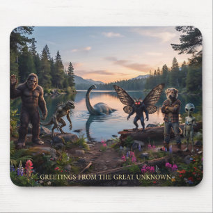 Kryptiden Bigfoot, Chupa, Mothman, Dogman Loch Mousepad