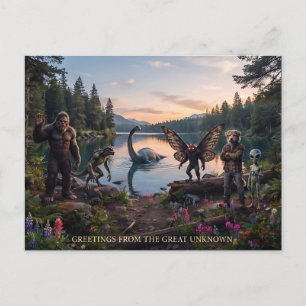 Kryptiden Bigfoot, Chupa, Mothman, Dogman Loch Postkarte