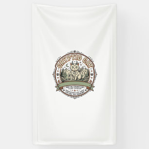 Kryptiden-Katze Kryptiden-Katze Vintage-Vektor-Art Banner