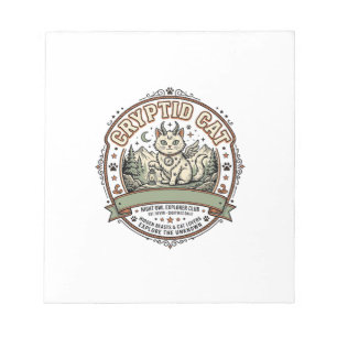 Kryptiden-Katze Kryptiden-Katze Vintage-Vektor-Art Notizblock