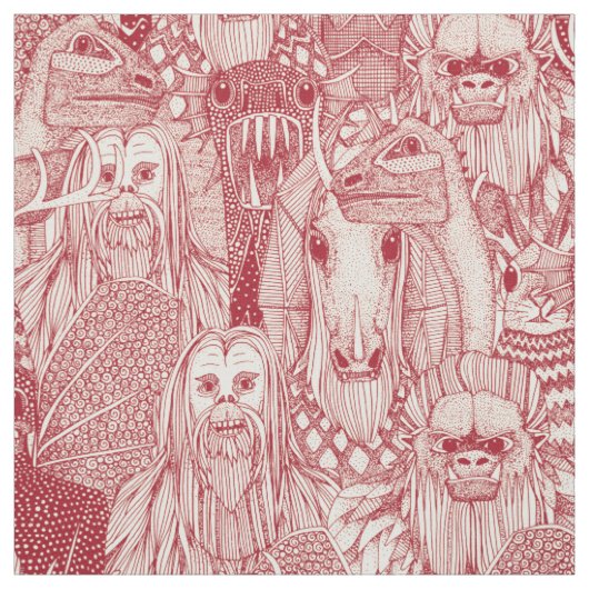 Kryptiden-Menge rote Perle Stoff (Muster)
