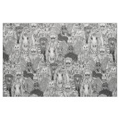 Kryptiden-Menge Schwarz Weiß Stoff (Fat Quarter (45,7 x 55,9 cm))
