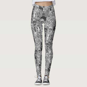 Kryptiden-Menge schwarze weiße Leggings