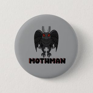 Kryptiden-Mothman-Rote-Augen-Design-Grafik-Button Button