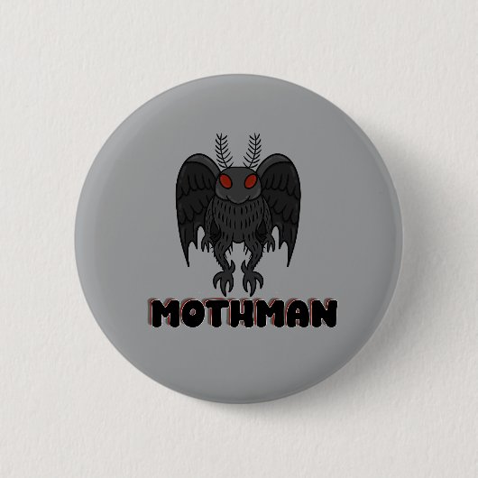 Kryptiden-Mothman-Rote-Augen-Design-Grafik-Button Button (Vorderseite)