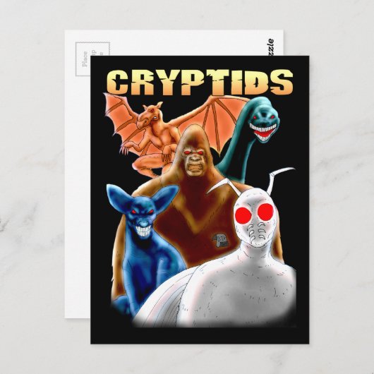 Kryptiden Postkarte (Vorne/Hinten)