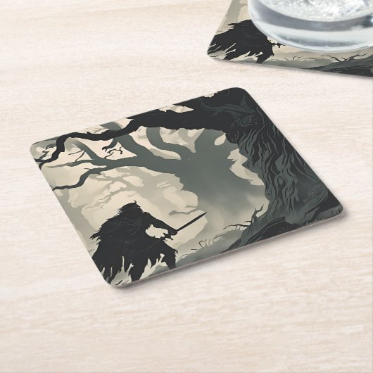 Kryptidwald Rechteckiger Pappuntersetzer (angewinkelt)