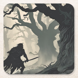 Kryptidwald Rechteckiger Pappuntersetzer