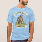 Kryptisch gefährdete Bigfoot Funny T-Shirt (Vorderseite)