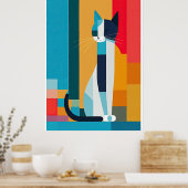 Kryptische Cat Pop Art Poster (Küche)
