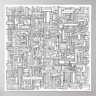 Kryptische Kunst-Herausforderung: Urban Cipher Gra Poster