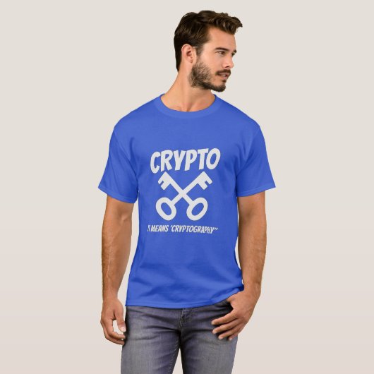 Krypto bedeutet Kryptographie - Retro Key T-Shirt (Vorne ganz)