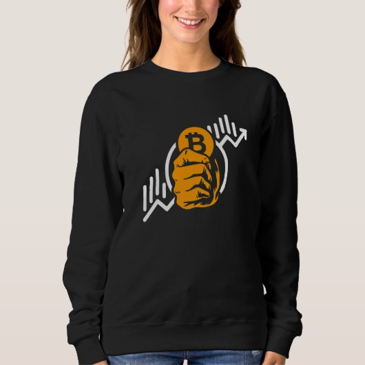 Krypto Bitcoin Münze Anstieg Symbol Blockchain Inv Sweatshirt (Vorderseite)