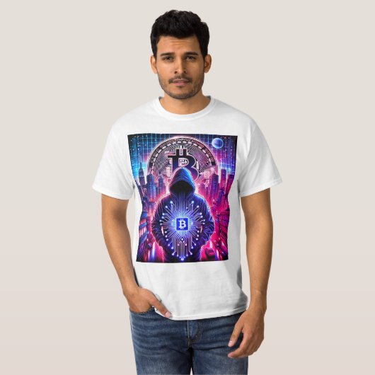 Krypto/Bitcoin Stealth T - Shirt Blau Lila (Vorne ganz)