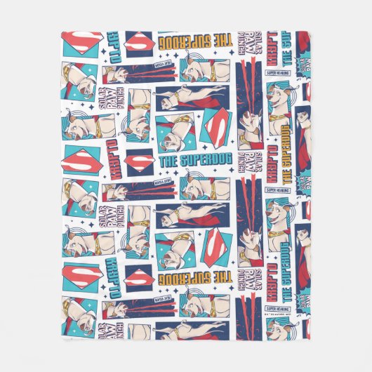 Krypto Comic Panel Muster Fleecedecke (Vorderseite)