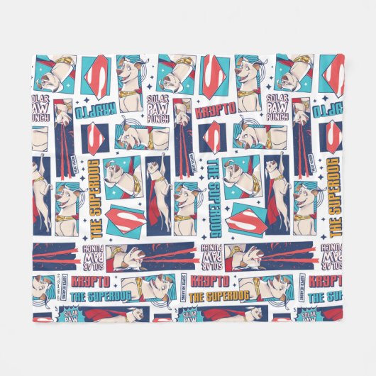Krypto Comic Panel Muster Fleecedecke (Vorderseite (Horizontal))