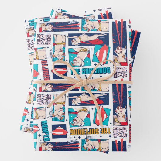 Krypto Comic Panel Muster Geschenkpapier Set (Beispiel)