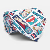 Krypto Comic Panel Muster Krawatte (Gerollt)