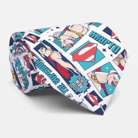 Krypto Comic Panel Muster Krawatte (Gerollt)