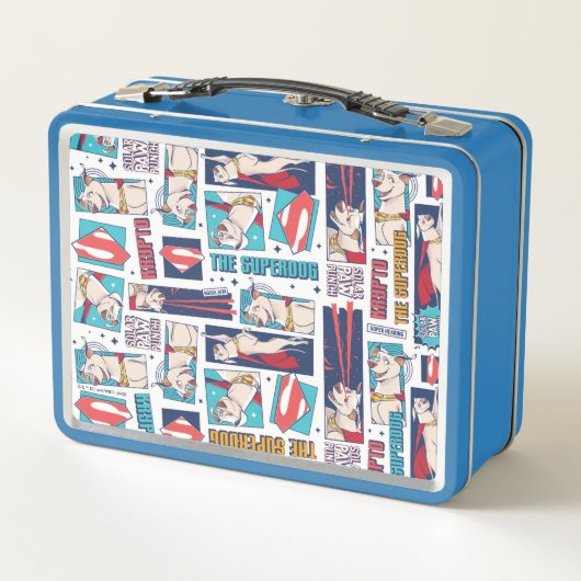 Krypto Comic Panel Muster Metall Brotdose (Rückseite)