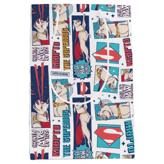 Krypto Comic Panel Muster Mittlere Geschenktüte (Vorderseite)