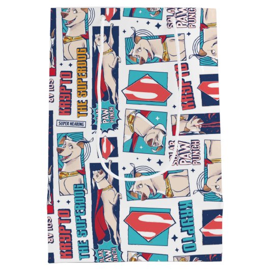 Krypto Comic Panel Muster Mittlere Geschenktüte (Rückseite)