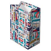 Krypto Comic Panel Muster Mittlere Geschenktüte (Rückseite Schrägansicht)