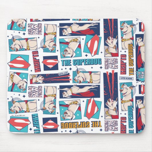 Krypto Comic Panel Muster Mousepad (Vorne)