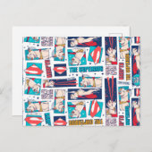 Krypto Comic Panel Muster Postkarte (Vorne/Hinten)