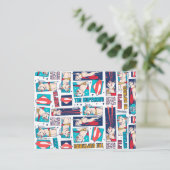 Krypto Comic Panel Muster Postkarte (Stehend Vorderseite)