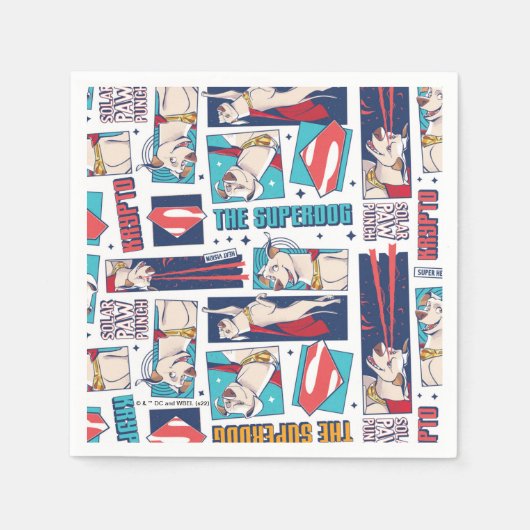 Krypto Comic Panel Muster Serviette (Vorderseite)