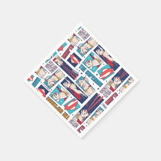 Krypto Comic Panel Muster Serviette (Ecke)