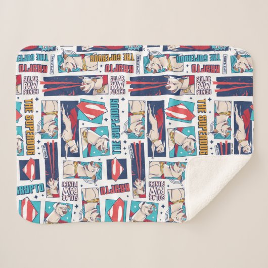 Krypto Comic Panel Muster Sherpadecke (Vorderseite (Horizontal))