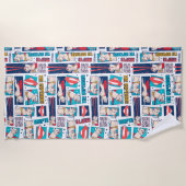 Krypto Comic Panel Muster Strandtuch (Vorderseite)