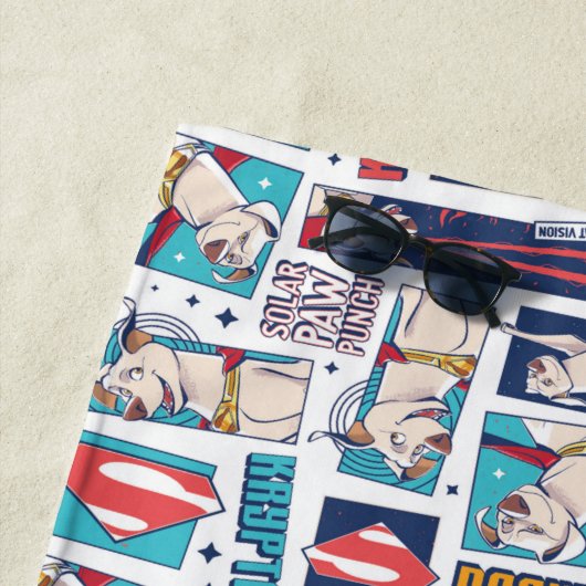 Krypto Comic Panel Muster Strandtuch (Beispiel)