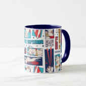 Krypto Comic Panel Muster Tasse (VorderseiteRechts)