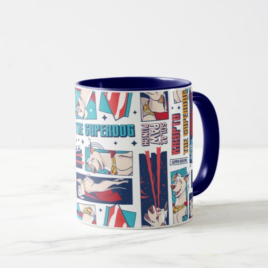 Krypto Comic Panel Muster Tasse (VorderseiteRechts)