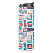 Krypto Comic Panel Muster Thermosbecher (Nach links gedreht)