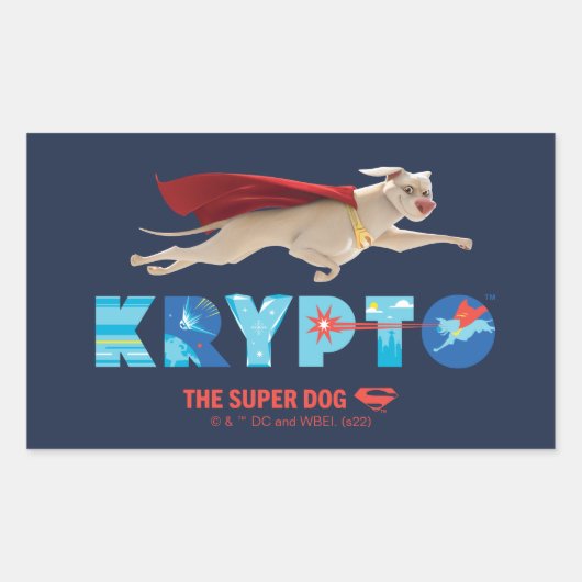 Krypto Der Super-Hund Rechteckiger Aufkleber (Vorderseite)