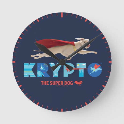 Krypto Der Super-Hund Runde Wanduhr (Vorderseite)