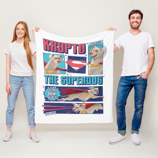 Krypto Die Super-Dog-Comic-Panels Fleecedecke (Beispiel)