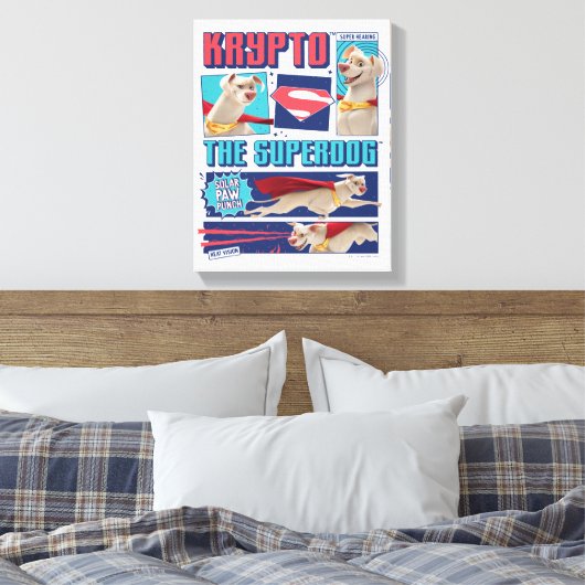 Krypto Die Super-Dog-Comic-Panels Leinwanddruck (Insitu (Schlafzimmer))